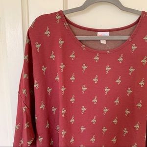 LuLaRoe Jacquard Irma: Dusty Rose with Flamingos
